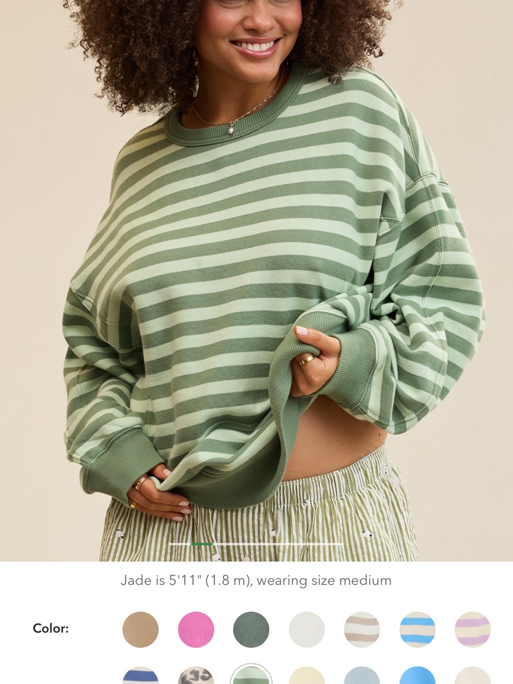 Aerie Go-To Sweatshirt in overcast green - Picture 5 of 5